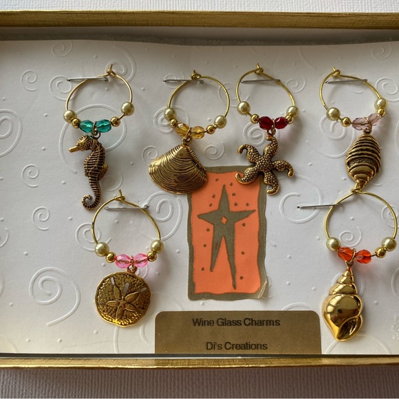 Seaside Wine Glass Charms - Picture 2 of 4